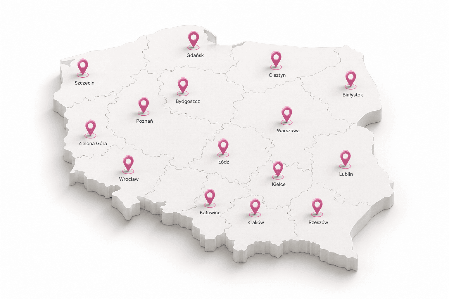 Mapa partnerów Z500 — lokalizacje w całej Polsce